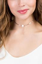 Francesca Inchess Ashleigh Pearl Choker In Rose Gold - Rose/gold