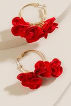 Francesca's Karen Chiffon Floral Hoops - Red