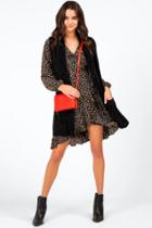 Francesca's Michelle Hooded Long Vest - Black