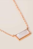 Francesca Inchess Claire Pearl Bar Pendant - Rose/gold