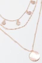 Francesca Inchess Hanna Brushed Metal Layered Necklace - Rose/gold