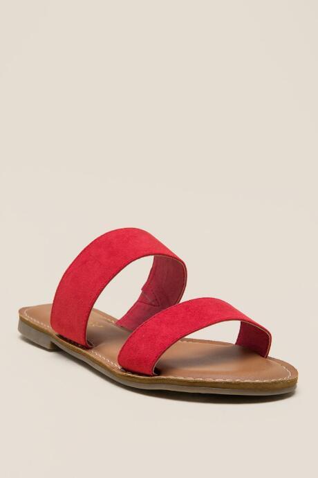 Francesca's Melli Double Band Sandal - Red