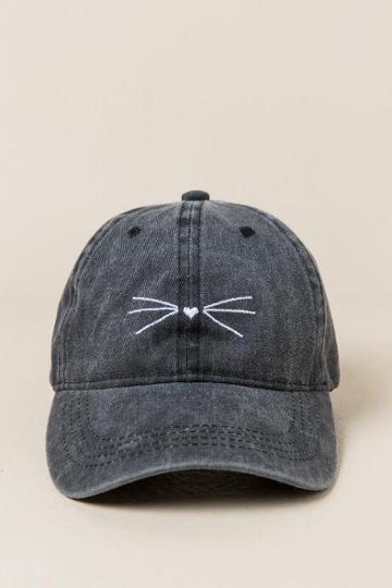 Francescas Zina Cat Baseball Cap - Black
