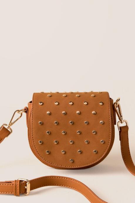 Francesca's Nicola Stud Crossbody - Brown