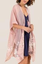 Francescas Antonia Embroidered Ruana In Pink - Pink