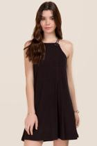 Francesca's Whitley Grommet Strap Shift Dress - Black