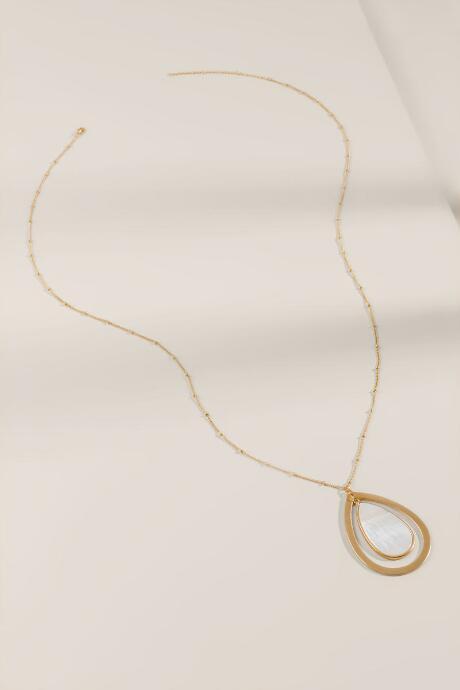 Francesca's Grace Teardrop Pendant Necklace - White
