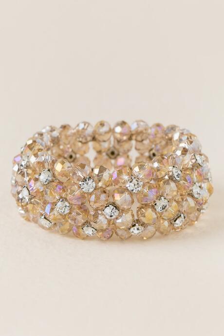 Francesca's Sophia Crystal Bracelet - Crisp Champagne