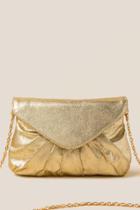 Francesca Inchess Kaye Gathered Envelope Clutch In Gold - Gold