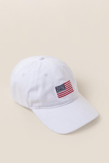 Francesca's Americana Embroidered Baseball Cap - Red