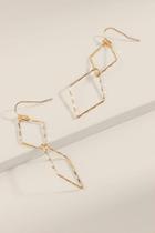 Francesca's Kate Double Link Brass Drop Earrings - Gold