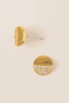 Francesca's Becky Half Cubic Zirconia Stud Earring - Crystal