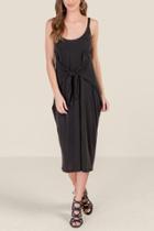 Francesca's Tilly Tie Front Cover-up Maxi Dress - Black