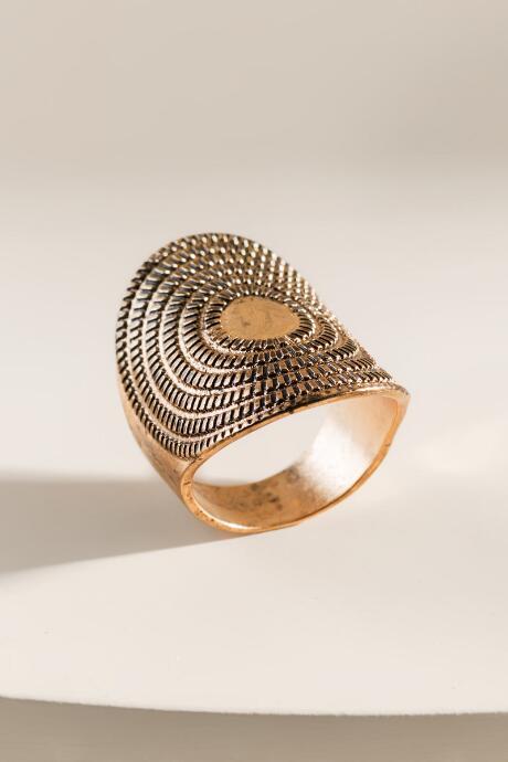 Francesca's Chrissy Burnished Statement Ring - Gold