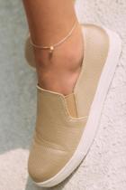 Francesca's Adeline Pearl And Crystal Anklet In Rose Gold - Rose/gold