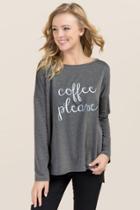 Ayla Poppy Coffee Please Sweatshirt - Heather Gray