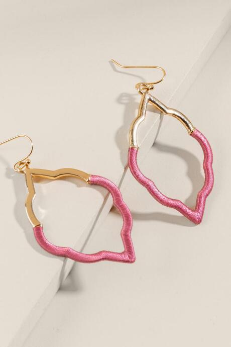 Francesca's Valentina Thread Wrap Earrings - Rose