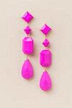 Francesca's Hayden Linear Drop Earring In Neon Pink - Neon Pink