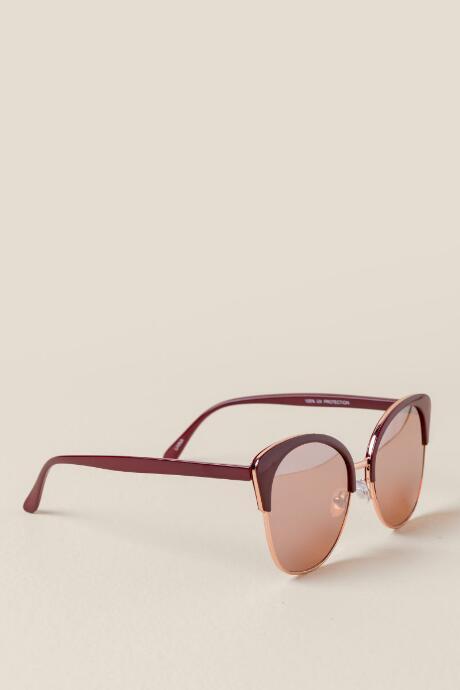 Francesca Inchess Penelope Oversized Cat Eye Sunglasses - Berry