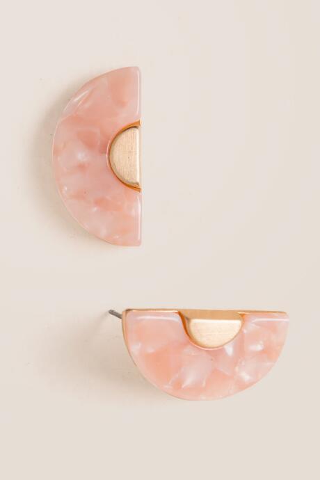 Francesca's Kailey Marbled Resin Studs - Blush