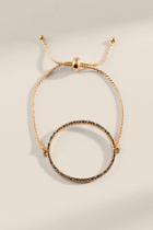 Francesca's Alaina Open Circle Pull Tie Bracelet - Hematite