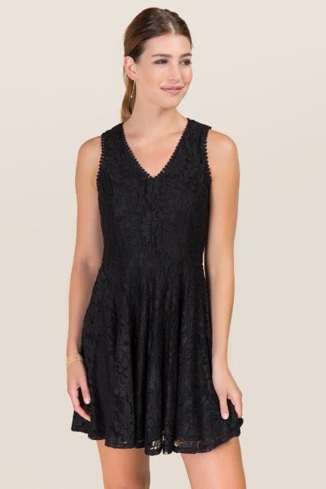Francesca's Karen Lace Dress - Black