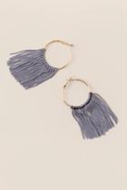 Francesca's Amily Hoop Tassel Earring - Gray