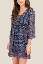 Francesca's Mackenzie Crochet Shift Dress - Purple