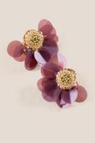 Francesca's Lerina Sequin Floral Stud Earrings - Purple