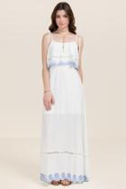 Francesca's Gael Embroidery Maxi Dress - White