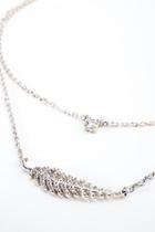 Francesca's Kiley Leaf Pendant Layered Necklace - Silver