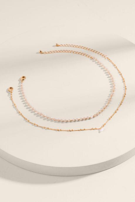 Francesca's Kiara Beaded Choker Set - Ivory