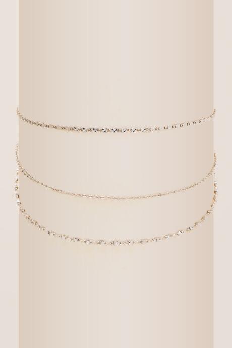 Francesca's Abella Triple Layer Choker In Silver - Silver