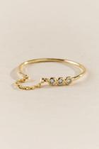 Francesca's Daphne Crystal Chain Ring - Gold