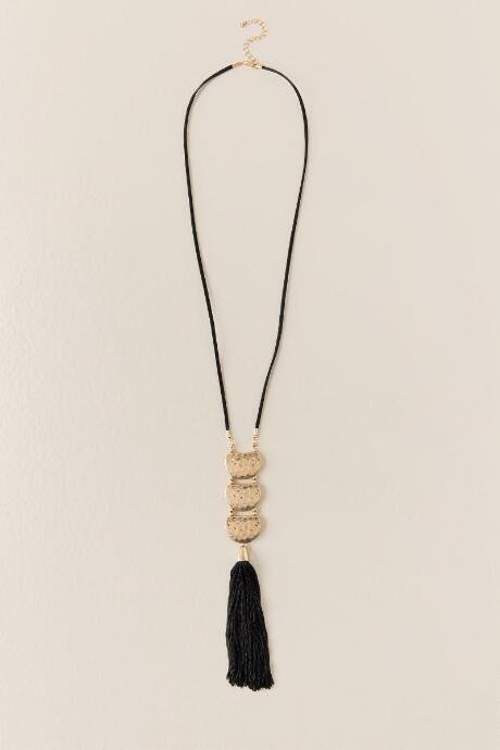 Francesca Inchess Clare Tassel Pendant Necklace In Black - Black