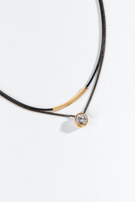Francesca's Katie Cz Leather Choker - Black