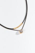 Francesca's Katie Cz Leather Choker - Black