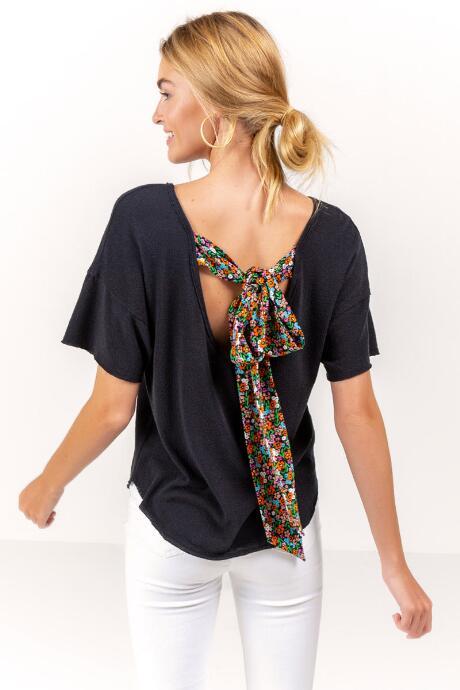 Francesca's Hadley Scarf Back Tee - Black