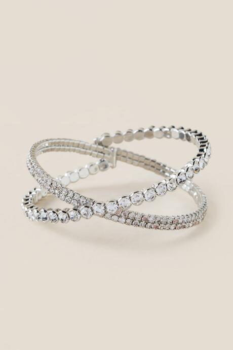Francesca's Tammi Criss Cross Bangle - Silver
