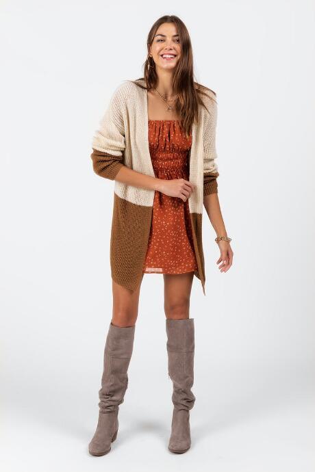 Francesca's Octavia Lace-up Cardigan - Brown
