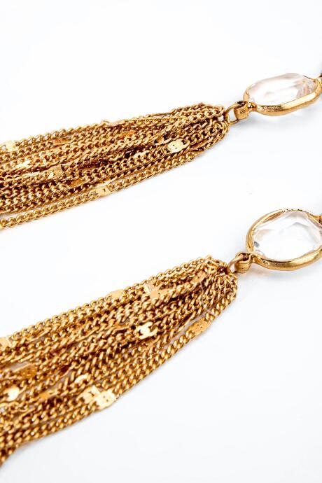 Francesca's Patricia Metal Tassel Earrings - Gold