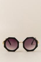 Francesca's Gwen Geometric Sunglasses - Black