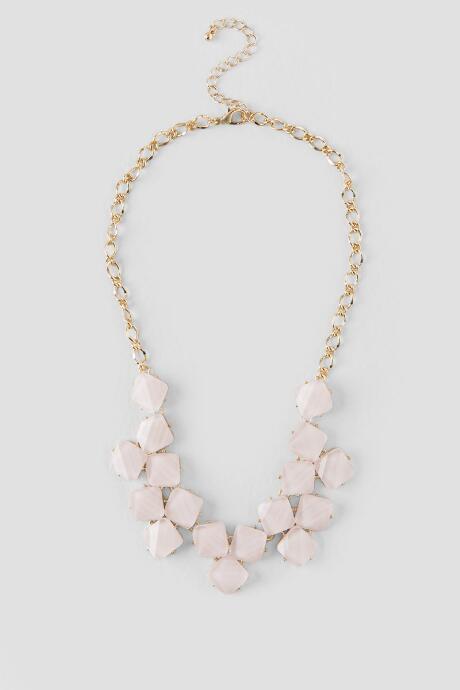 Francesca's Dayson Textured Statement Necklace In Champagne - Crisp Champagne
