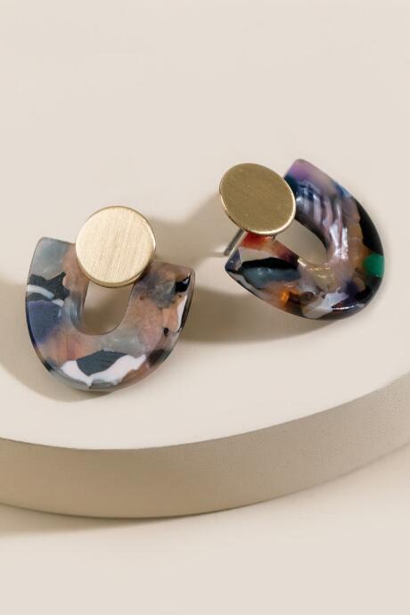 Francesca's Valerie Marbled Resin Drop Earrings - Multi