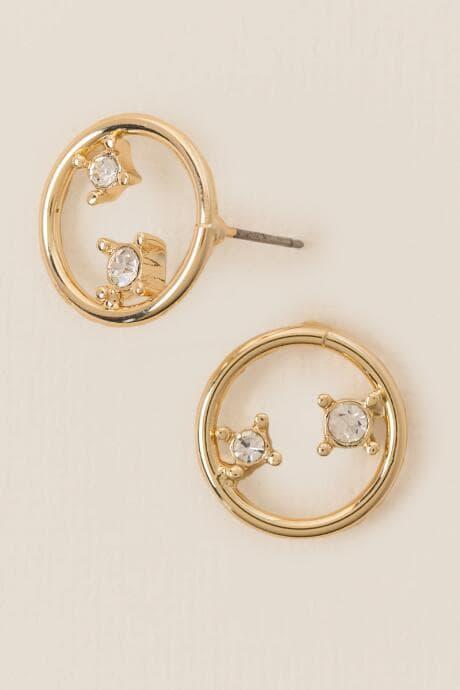 Francesca's Alexi Circle Post Earring - Crystal