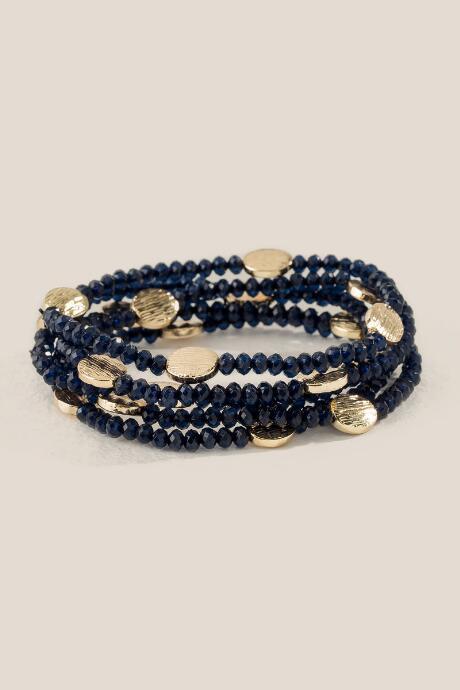 Francesca's Jesabelle Bead Stretch Bracelet - Navy