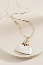 Francesca's Kendra Beads And Tassel Necklace - Ivory