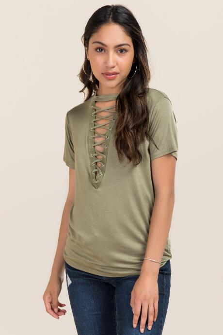 Alya Arin Extreme Lattice Knit Top - Dark Olive