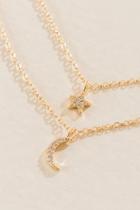Francesca's Cassiopeia Star And Moon Necklace - Gold