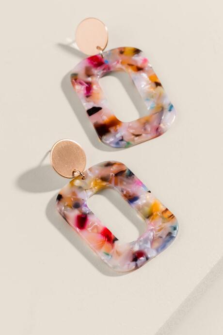 Francesca's Alejandra Rectangle Drop Earrings - Multi